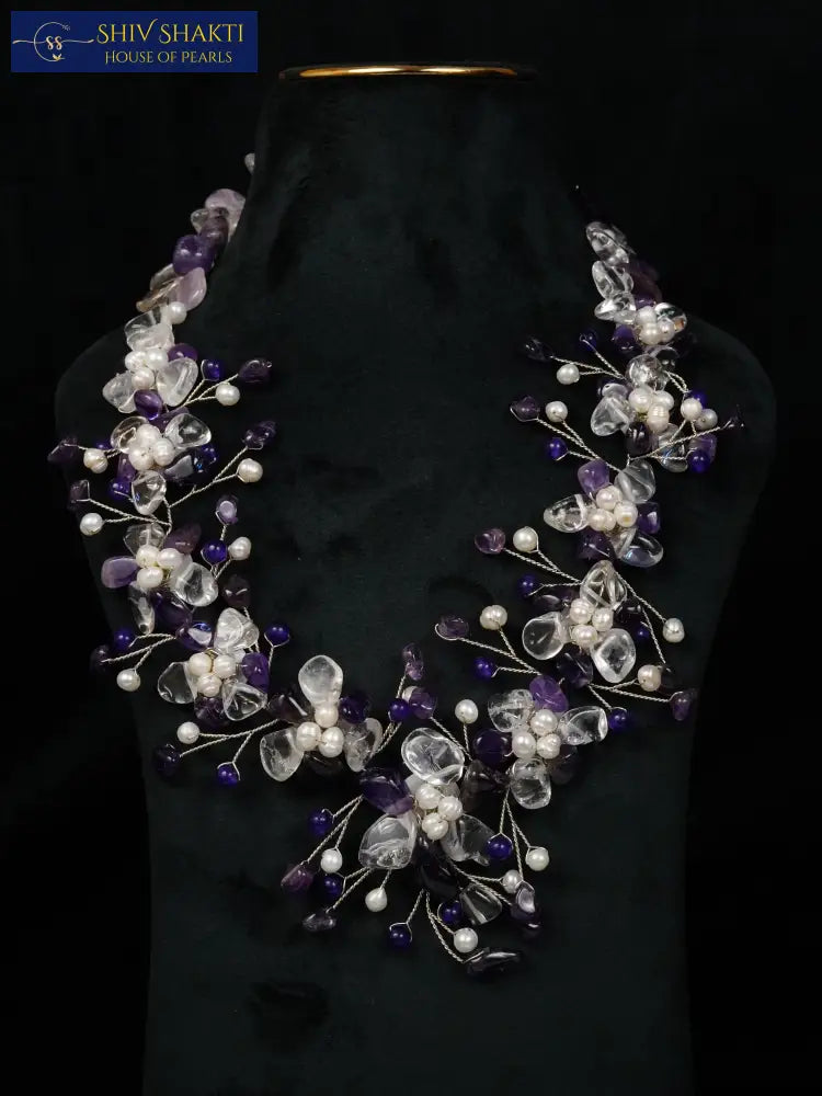Amethyst With Pearl Necklace