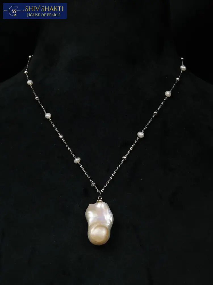 Baroque Pearl Locket and Chain