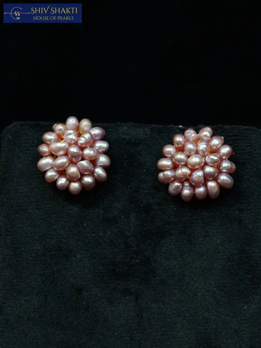 blush bloom studs Pearl Earrings