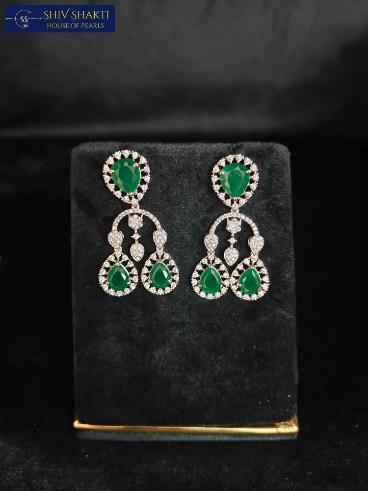 Gala Dinner Necklace with Emerald Silver Jewellery