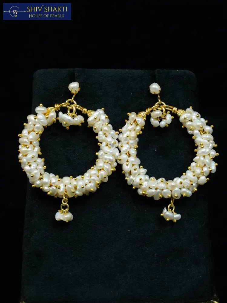 moti hoop Pearl Earrings