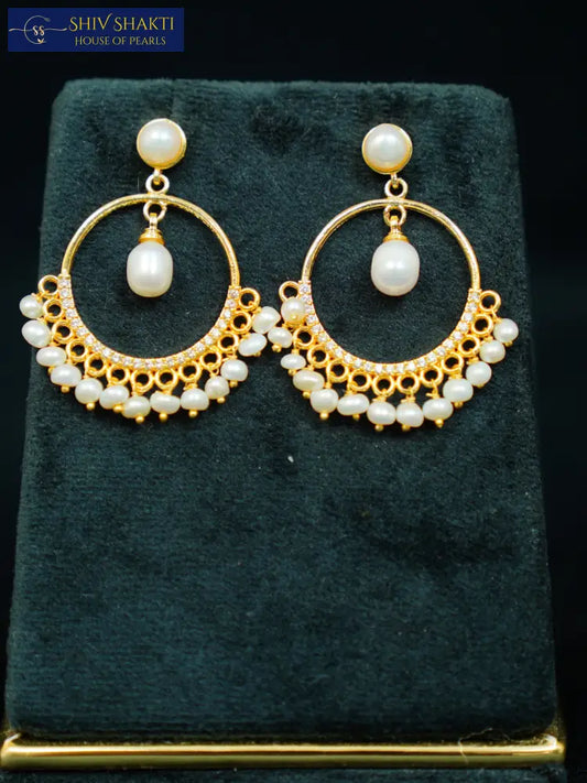 Pearl Chandbail Gold Plated Pearl Earrings