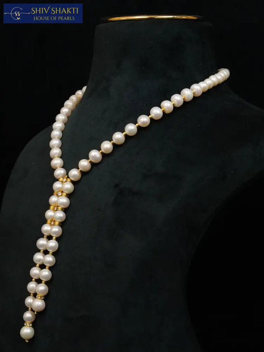Pearl Drop Pendant Single Line Necklace / Mala