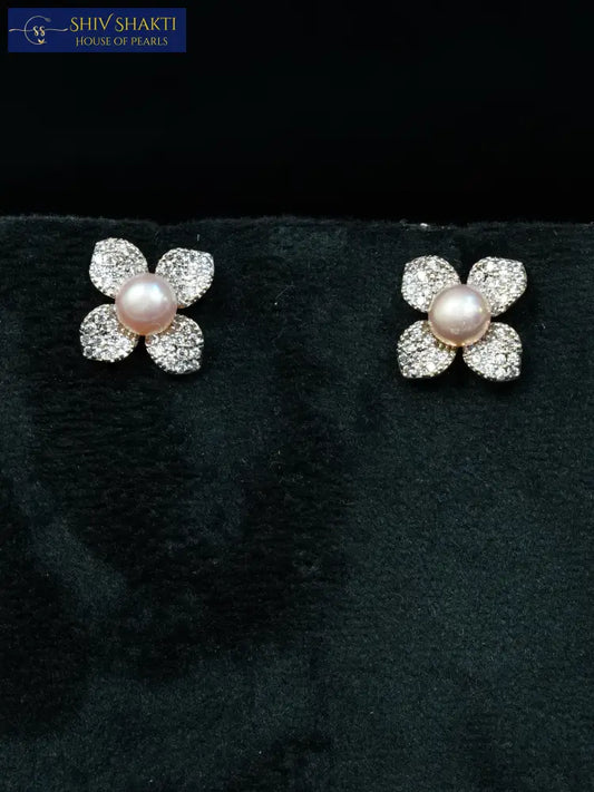 Pearl Flower Stud Pearl Studs