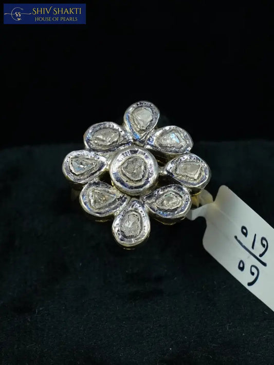 Pure Silver Polki Ring Silver Jewellery