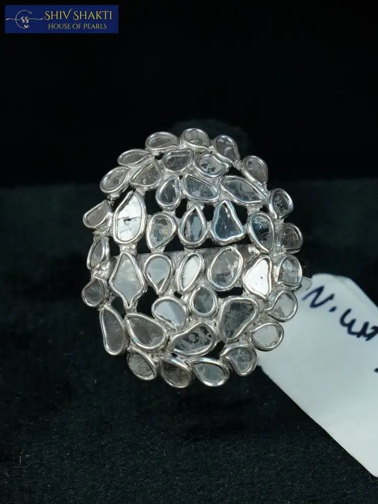 Pure Silver with Uncut Diamond