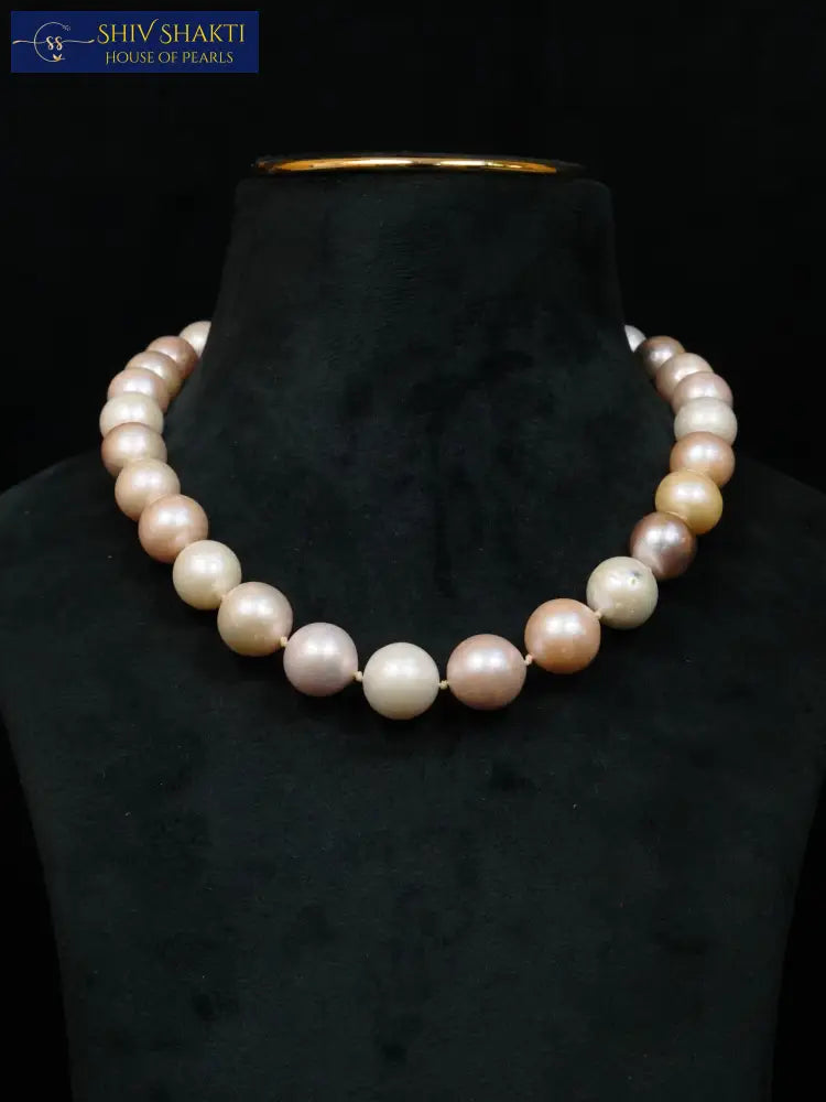 Rainbow Color Big size Pearl Necklace / Mala
