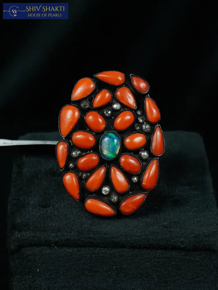 Real Coral With Pure Silver Silver Jewellery