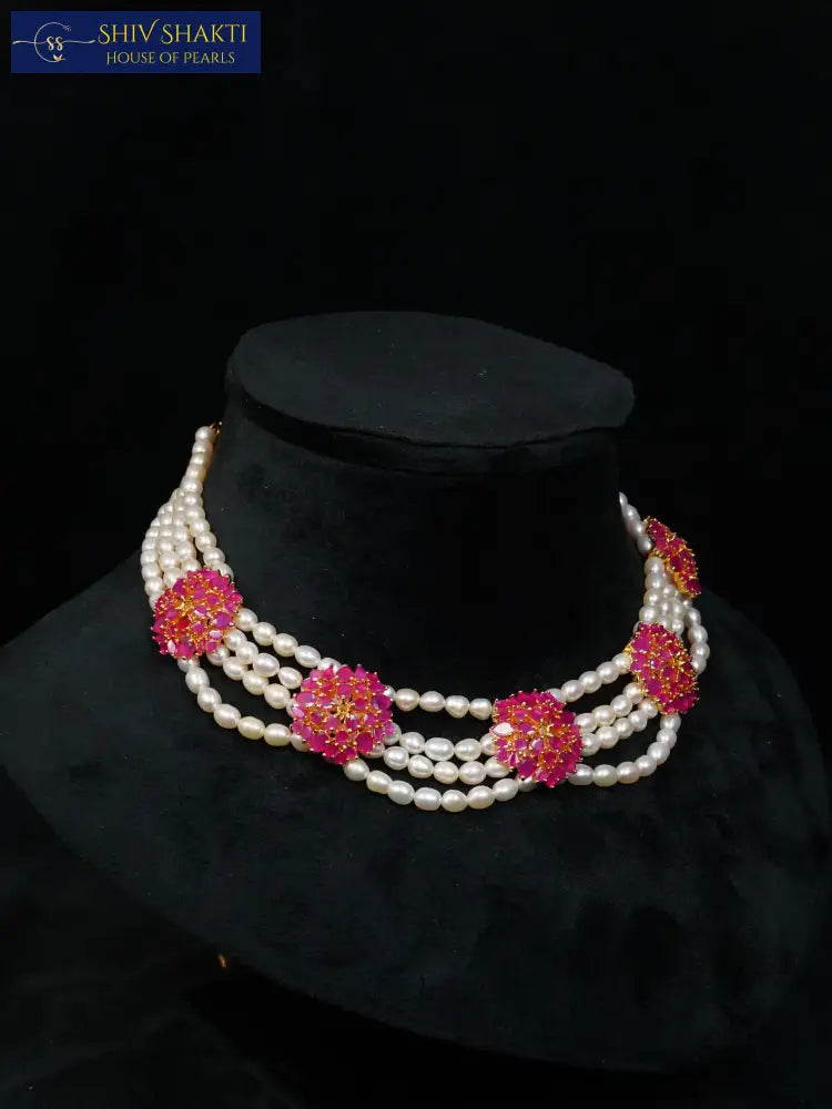Ruby Flower Choker