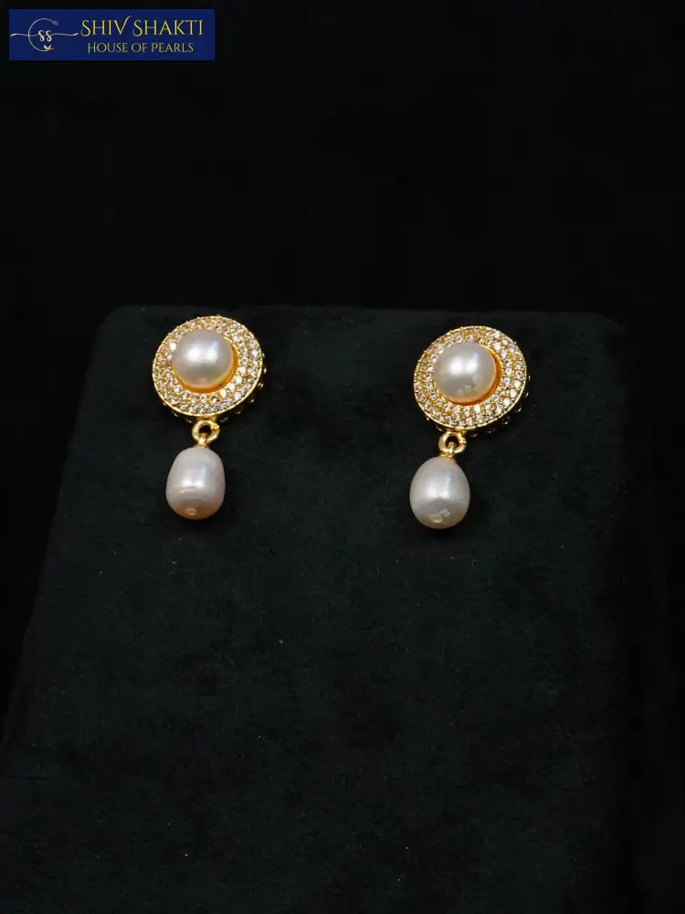 Zig Zag Button Pearl Set Necklace / Mala