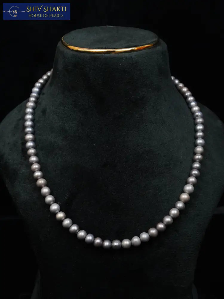 1 Line Gray Delicate Necklace Necklace / Mala