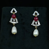 2 Line Beautiful CZ Necklace Pearl Necklace / Mala