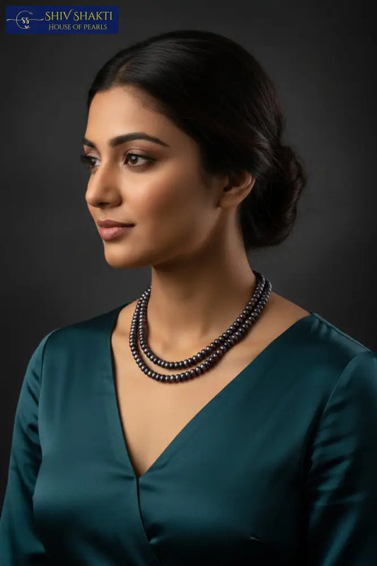 2 Line Blue Magnificent Necklace Necklace / Mala