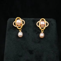 2 line Pearl Cross Pendant Pearl Necklace / Mala