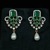 2 Line Pearl CZ Necklace Pearl Necklace / Mala