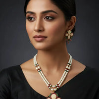 2 Line Pearl Jali Necklace Pearl Necklace / Mala