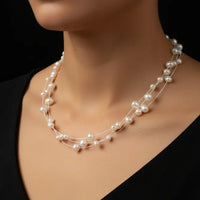 3 line Gray Round Pearl Floating