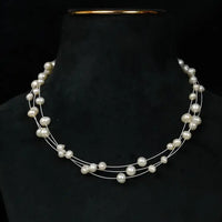 3 line Gray Round Pearl Floating