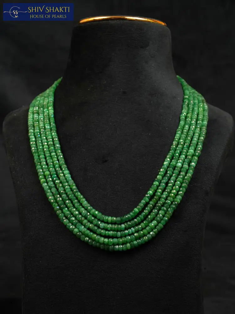 5 Lines classic Emerald Necklace