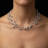 6 Lines Round Floating Pearl