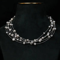 6 Lines Round Floating Pearl