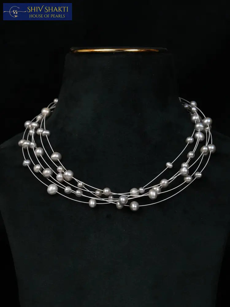 6 Lines Round Floating Pearl