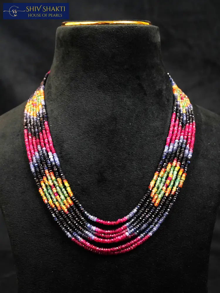7 Lines Navratna masterpiece Gemstones
