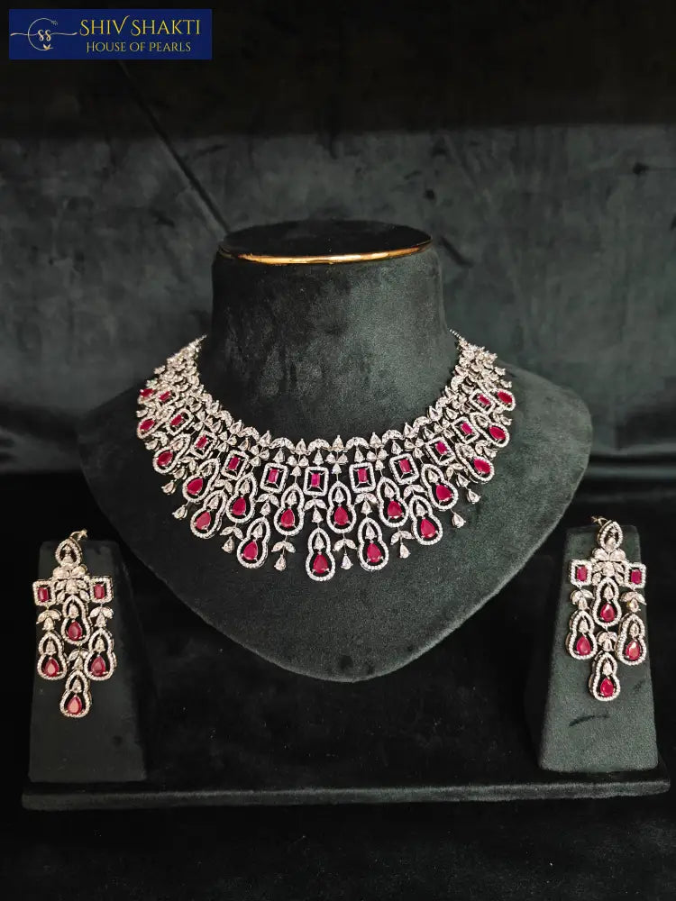 92.5 silver wedding set with Ruby Silver Jewellery
