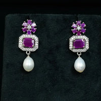 Amethyst Pearl Drop Earring Pearl Earrings