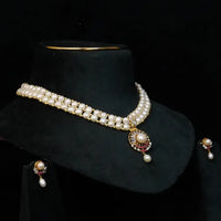 Aura Button Pearls Necklace