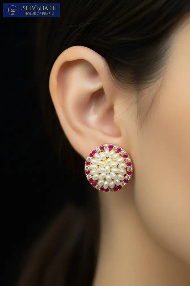 Aurora Studs Pearl Earrings