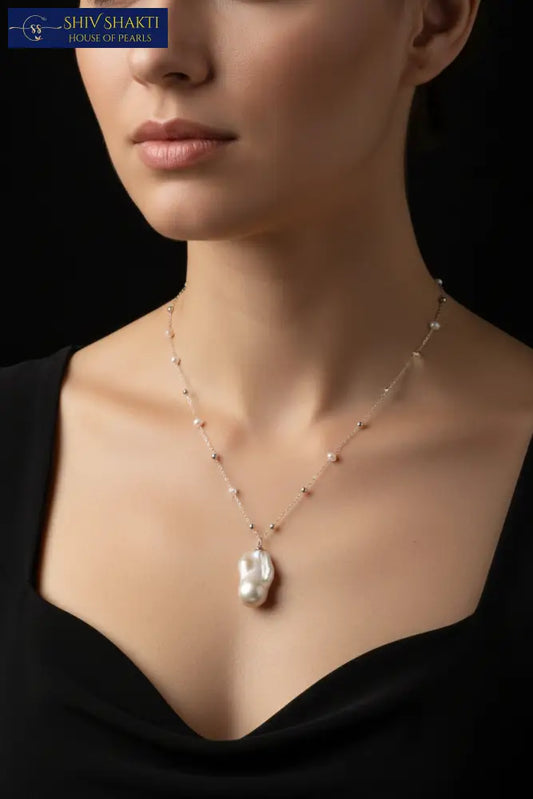 Baroque Pearl Locket and Chain