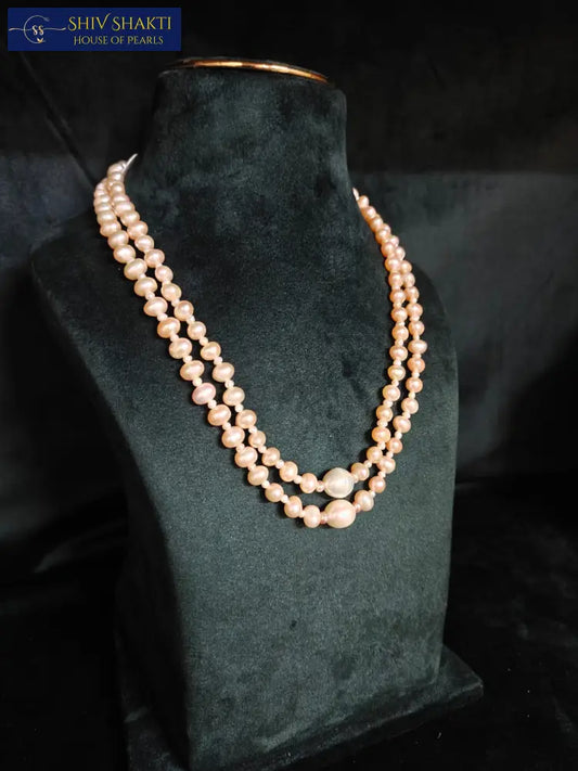 Baroque Pearl Mala – Double Line (19–20 inches) Necklace / Mala