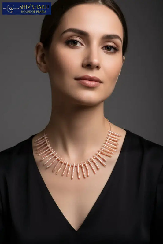 Baroque Pearl Mala – Single Line (18 inches) Necklace / Mala