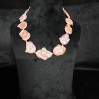 Baroque Pearl Necklace – Big Size Single Line (17 inch) Necklace / Mala