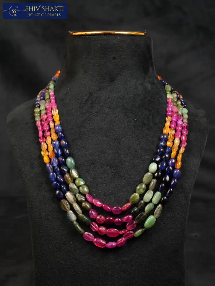 Big Navratna Necklace Gemstones
