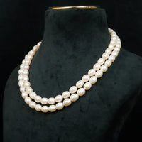 Big Size 2 Line Oval Pearl AAA Necklace / Mala