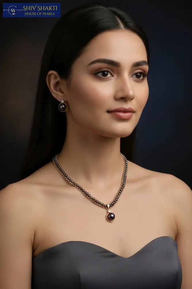 Black Chandni Pearl Elegance
