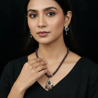 Black Classic Pearl Necklace Pearl Necklace / Mala