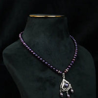 Black Classic Pearl Necklace Pearl Necklace / Mala