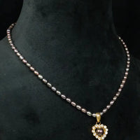 Black Oval Sophisticated Necklace Pearl Necklace / Mala