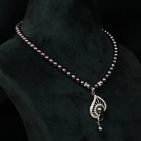 Black Pearl Delicate Design Pearl Necklace / Mala