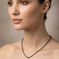 Black Pearl Set Pearl Necklace / Mala