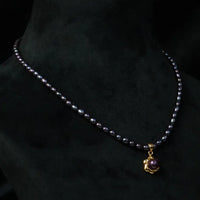 Black Pearl Set Pearl Necklace / Mala