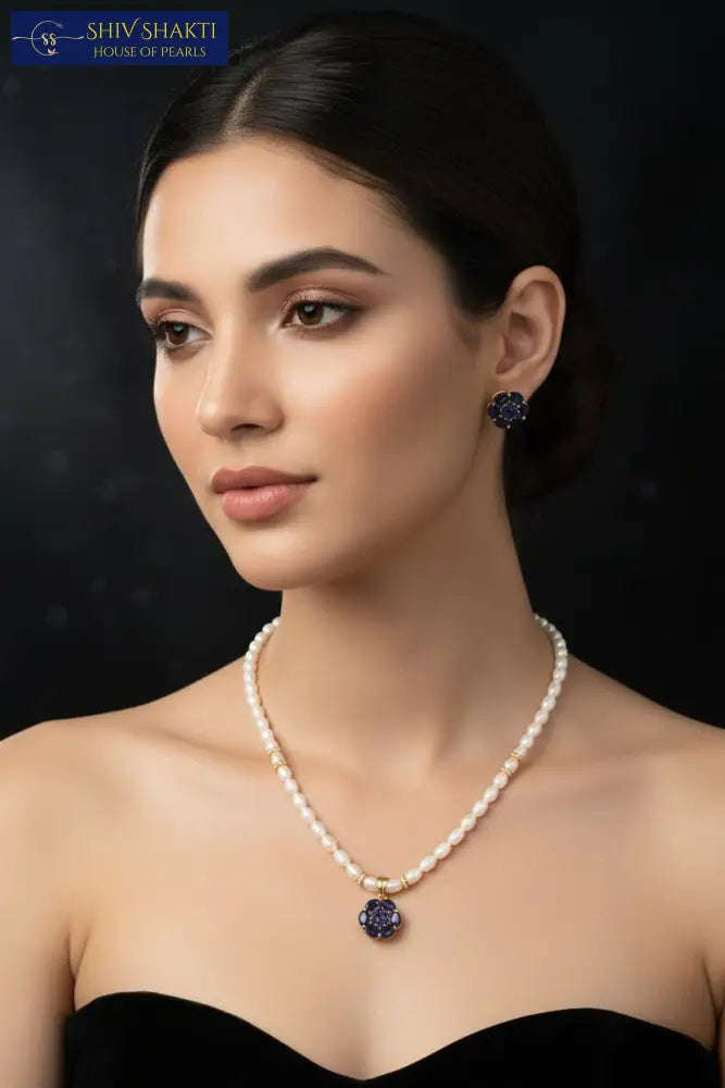 Blue Sapphire Elegance Necklace / Mala