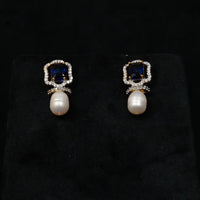 Blue Stone Pearl Necklace Necklace / Mala