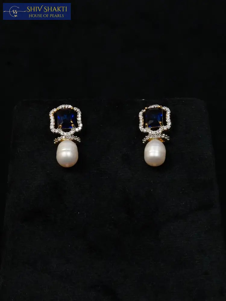 Blue Stone Pearl Necklace Necklace / Mala