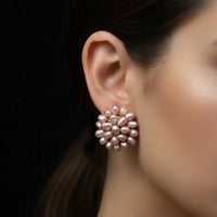 blush bloom studs Pearl Earrings
