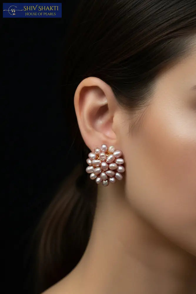 blush bloom studs Pearl Earrings