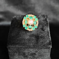 Bold CZ with Emeralds Stone
